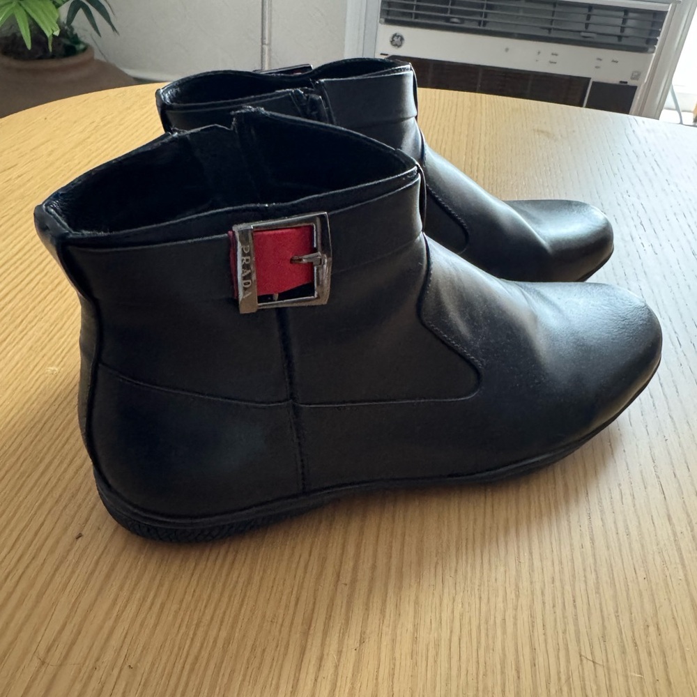 Prada Leather Ankle Boots